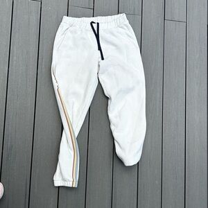 Off-White Jogger Pants with Rainbow Stripe